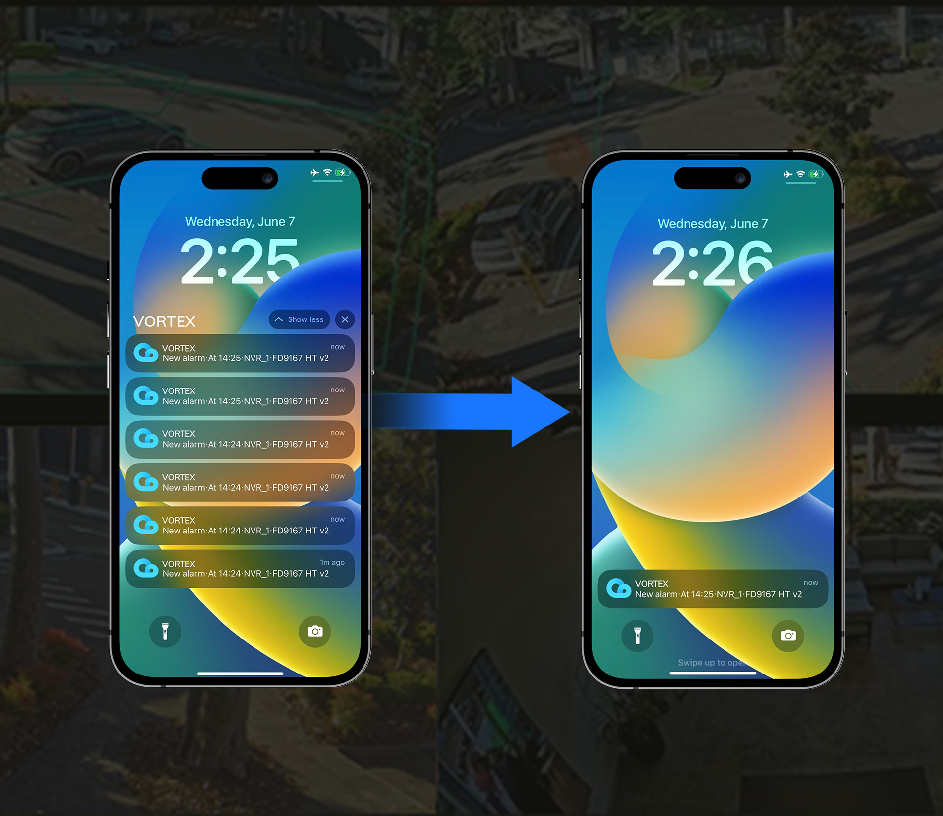 3つのアラームを1つに統合